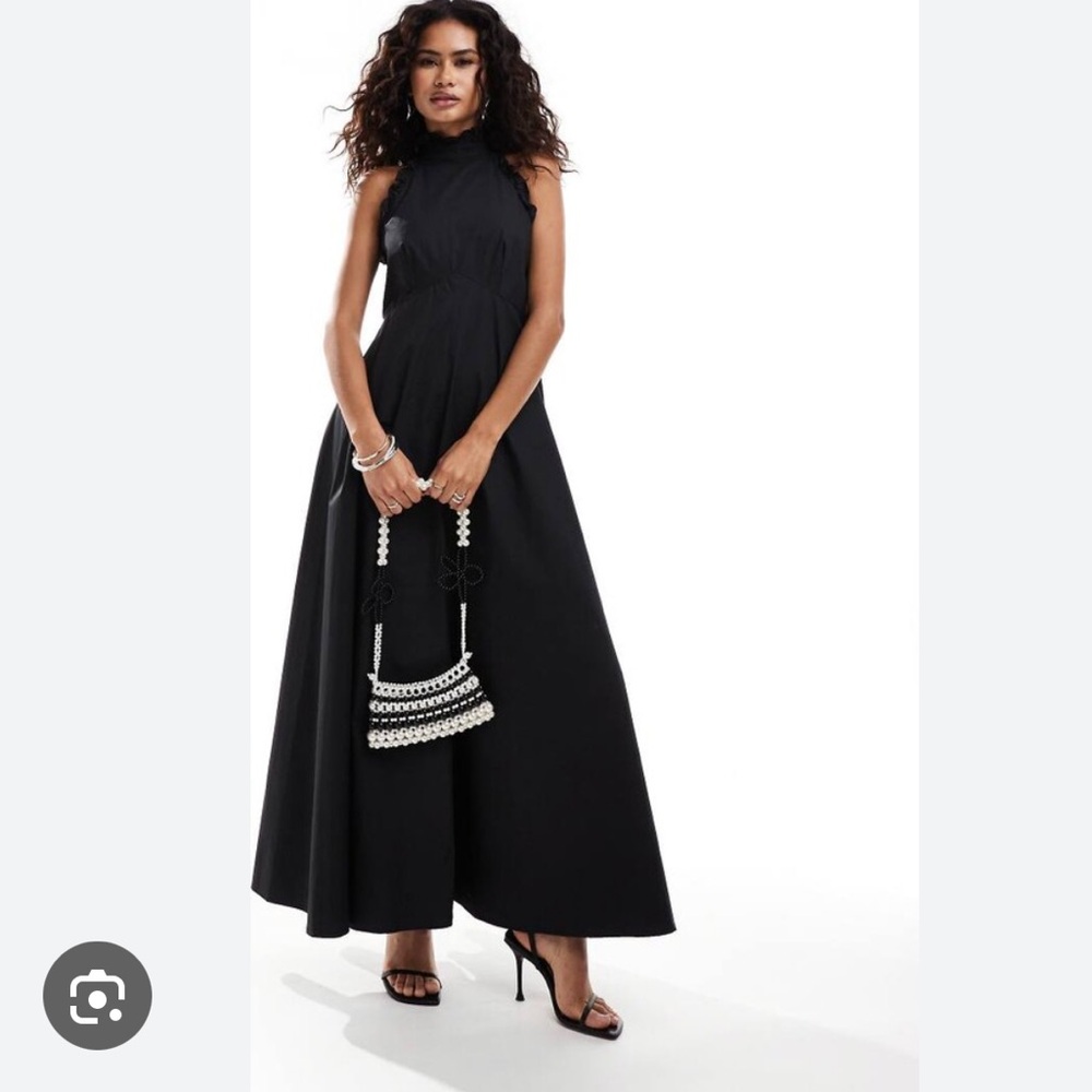 NWT Sister Jane halterneck cotton maxi dress in black